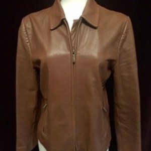 Women brown leather jacket